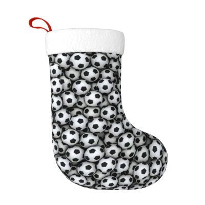 WURTON Christmas Stocking Pile of Footballs Xmas Stocking for Party Decor Family Holiday Hanging Stocking