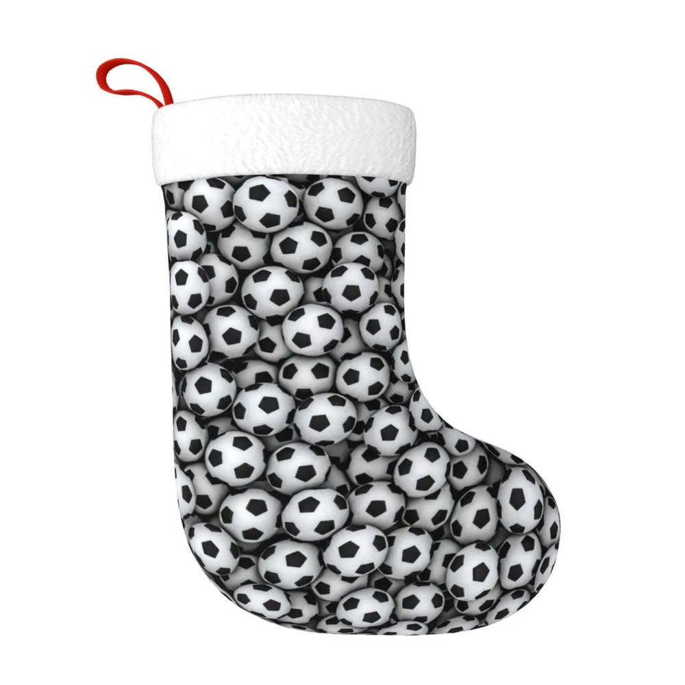 WURTON Christmas Stocking Pile of Footballs Xmas Stocking for Party Decor Family Holiday Hanging Stocking