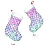 WURTON Christmas Stocking Mermaid Scale Xmas Stocking for Party Decor Family Holiday Hanging Stocking view 3