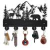 MAYJOYDIY Forest Deer Bear Coat Hooks 11.87.9inch Wood Animal Mountain Key Holder for Wall Tree Wild Animal Wall Key Hooks Hanger 5 Alloy Hooks for Home Art Decor Gift Farmhouse Front Door Kitchen view 1