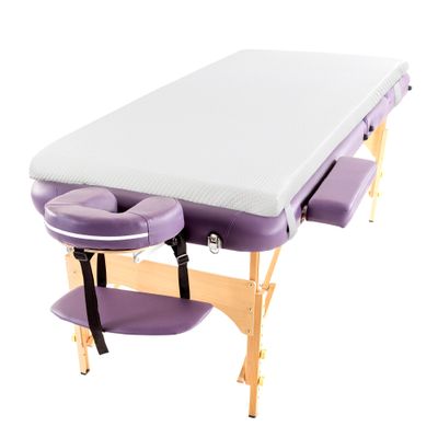 HOMBYS Memory Foam Massage Bed Mattress Topper, Non-Slip Lash Bed Table Mattress Topper with Removable Cover and Holding Elastic Bands, Cushion Only, White, 73"x29"x3"