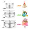 E-far Cake Pan Set of 3 (4 inch/6 inch/8 inch) with Piping Bags and Tips Set view 2