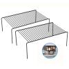DPZM Large(15.7 x 9.4 inch)Black Cabinet Storage Shelf Rack Set of 2, Rustproof Metal Wire Kitchen Counter Organizers and Storage, Spice Organization for Cabinet, Plate, Dish, Pantry, Bathroom, Fridge view 1