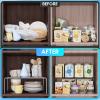 DPZM Large(15.7 x 9.4 inch)Black Cabinet Storage Shelf Rack Set of 2, Rustproof Metal Wire Kitchen Counter Organizers and Storage, Spice Organization for Cabinet, Plate, Dish, Pantry, Bathroom, Fridge view 4