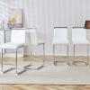 25in Counter Height Bar Stool Set of 4 PU Leather Bar Chair with Back Kitchen Island Stools with Cushion for Dining Room Living Room Pub Restaurant White view 1