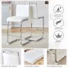 25in Counter Height Bar Stool Set of 4 PU Leather Bar Chair with Back Kitchen Island Stools with Cushion for Dining Room Living Room Pub Restaurant White view 4