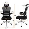 Mesh Ergonomic Office Chair with Flip Up Arms High Back Desk Chair -High Adjustable Headrest with Flip-Up Arms, Tilt Function, Lumbar Support Swivel Computer Chair Task Chair,Executive Chair, Black view 2