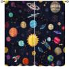 Cartoon Boys Outer Space CurtainKids Galaxy Rocket Colorful Universe Planet Solar System Nebula Space Themed Bedroom Decor Fantastic Curtain Fabric Polyester Set 2 Panels, 84x84 Inches view 1