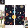 Cartoon Boys Outer Space CurtainKids Galaxy Rocket Colorful Universe Planet Solar System Nebula Space Themed Bedroom Decor Fantastic Curtain Fabric Polyester Set 2 Panels, 84x84 Inches view 3