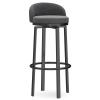 Guyifuny Bar Stools Swivel Counter Chairs for Kitchen Islands Breakfast Bar Stools with Backrest &Black Metal Legs High Stool, 25.6'' H,Grey view 1