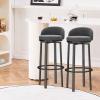 Guyifuny Bar Stools Swivel Counter Chairs for Kitchen Islands Breakfast Bar Stools with Backrest &Black Metal Legs High Stool, 25.6'' H,Grey view 2