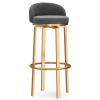 Guyifuny Kitchen Breakfast Bar Chairs, Counter Chairs High Stools for Kitchen Island/Home Bar Swivel Velvet Upholstered Seat,Grey,25.6in view 1