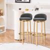 Guyifuny Kitchen Breakfast Bar Chairs, Counter Chairs High Stools for Kitchen Island/Home Bar Swivel Velvet Upholstered Seat,Grey,25.6in view 2