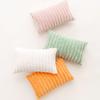 GYROHOME Faux Fur Plush Throw Pillow Covers Soft Striped Square Decorative Farmhouse Cushion Covers for Sofa Couch Living Room, Pack of 2, 18x18inch, Light Green view 3