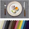 Aironment Placemats Set of 4, Bilayer Thickened Linen Place Mats Heat Resistant Machine Washable Wrinkle Free Carefully Selected Polyester Mats for Kitchen/Dining/Coffee Table (Light Grey) view 1