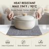 Aironment Placemats Set of 4, Bilayer Thickened Linen Place Mats Heat Resistant Machine Washable Wrinkle Free Carefully Selected Polyester Mats for Kitchen/Dining/Coffee Table (Light Grey) view 2