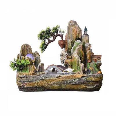 Waterfall Fountain Indoor Desktop Fountain Circulating Water Decoration Living Room TV Cabinet Office Study Desktop Fountain Water Feature Table Top Water Fountain Indoor (Size : Large)