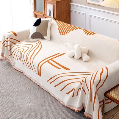 LLCDZR Chenille Couch Cover Sofa Covers Washable, Thick Durable Universal Couch Cover Chenille Blanket Cover Sofa Slipcovers for Most Shape Sofas (Color : Orange, Size : 180x180cm(71x71inch))