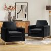 HULALA HOME Velvet Accent Chairs Set of 2 with Gold Metal Legs, Black view 1