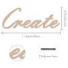 CREATCABIN Create Laser Cut Wood Letter Sign Wall Decor Cutouts Unfinished Wooden Signs Wall Art Basswood Hanging Sculpture Decoration for Painting Crafts DIY Home Bedroom Decor Gift 11.8x4.7Inch view 2