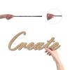 CREATCABIN Create Laser Cut Wood Letter Sign Wall Decor Cutouts Unfinished Wooden Signs Wall Art Basswood Hanging Sculpture Decoration for Painting Crafts DIY Home Bedroom Decor Gift 11.8x4.7Inch view 3