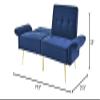 78" Italian Velvet Futon Sofa Bed, Convertible Sleeper Loveseat Couch with Folded Armrests and Storage Bags for Living Room and Small Space, Navy 280g Velvet view 2