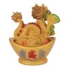 Feng Shui Import 5 Inch Colorful Chinese Dragon on Big Ingot view 2