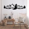 Metal Mountain Wall Art, Mountain Metal Wall Decor, Mountain Forest Metal Decor, Mountain Range View Metal Wall Art, Large Metal Wall Art, Metal Wall Decor for Living Room, Wall Hanging (59x16 inches / 150x40 cm, Gold) view 2
