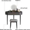 Rieort Makeup Table Adjustable Brightness Mirror Vanity Benches with 2 Drawers Vanity Desk Padded Stool Home Vanity Table Set view 4