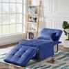 Velvet Folding Sofa Bed Sleeper Chair with Adjustable Backrest view 1