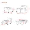 Velvet Folding Sofa Bed Sleeper Chair with Adjustable Backrest view 2