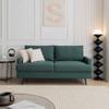 64" W Fabric Upholstered Love seat with Metal Legs/High Resilience Sponge Couch for Living Room, Bedroom, Apartment,Emerald view 1