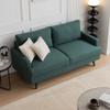 64" W Fabric Upholstered Love seat with Metal Legs/High Resilience Sponge Couch for Living Room, Bedroom, Apartment,Emerald view 2
