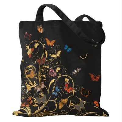 Miss Adola Aesthetic Canvas Tote Bag for Women - Vine Butterflies Reusable Tote Shoulder Bag Cute Funny Casual Sturdy Cloth Cotton Bag for Vacation, Shopping, Grocery, Work, Gym
