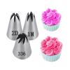 Cake Piping Tips Pastry Nozzles 3 Pcs Rose Cake Decor Tools Flower Icing Piping Nozzle Cream Cupcake Baking Stainless Steel Piping Tips Set Portable view 1