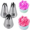 Cake Piping Tips Pastry Nozzles 3 Pcs Rose Cake Decor Tools Flower Icing Piping Nozzle Cream Cupcake Baking Stainless Steel Piping Tips Set Portable view 4