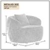 360 Swivel Mid Century Modern Curved Sofa, 1-Seat Cloud Couch Boucle Sofa Fabric Couch for Living Room, Bedroom, Office Brown view 3