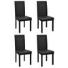 GOLINPEILO Outdoor Wooden Frame and Artificial Leather Dining Chairs with Thickly Padded Seat and Backrest, Side Chair for Dining Room and Kitchen 4 pcs Black Faux Leather, -48 view 1