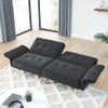 78" Italian Velvet Futon Sofa Bed, Convertible Sleeper Loveseat Couch with Folded Armrests and Storage Bags for Living Room and Small Space, Black 280g Velvet view 3
