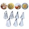 Cake Piping Tips Pastry Nozzle 7 Pcs Stainless Steel Cake Decorating Tips Set Cream Icing Piping Fondant Rose Pastry Tools Piping Tips Set Portable view 2