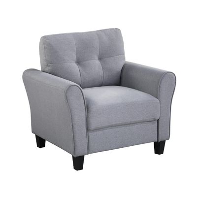 35" Modern Living Room Armchair Linen Upholstered Couch Furniture for Home or Office,Light Grey-Blue,(1-Seat,Old SKU:WF288517AAC)