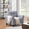 35" Modern Living Room Armchair Linen Upholstered Couch Furniture for Home or Office,Light Grey-Blue,(1-Seat,Old SKU:WF288517AAC) view 3