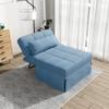 Living Room Bed Room Metal Frame with Blue Linen Fabric Recliner Bed Ottoman view 3