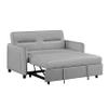 Twins Sofa Bed with 2 Beige Pillow Daybed, Gray Velvet view 1