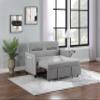 Twins Sofa Bed with 2 Beige Pillow Daybed, Gray Velvet view 2