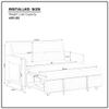 Twins Sofa Bed with 2 Beige Pillow Daybed, Gray Velvet view 3