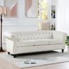 84.65" Rolled Arm Chesterfield 3 Seater Sofa view 3