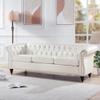 84.65" Rolled Arm Chesterfield 3 Seater Sofa view 4
