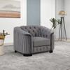 41.5" Velvet Upholstered Accent Sofa,Modern Single Sofa Chair with Thick Removable Seat Cushion,Modern Single Couch for Living Room,Bedroom,or Small Space,Gray view 2