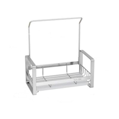 Dishcloth Holder Perforation- Free Wall Hanging Rag Storage Rack Dish Cloth Filter Rack Kitchen Rack Save Space (Color : Silver Size : One Size)